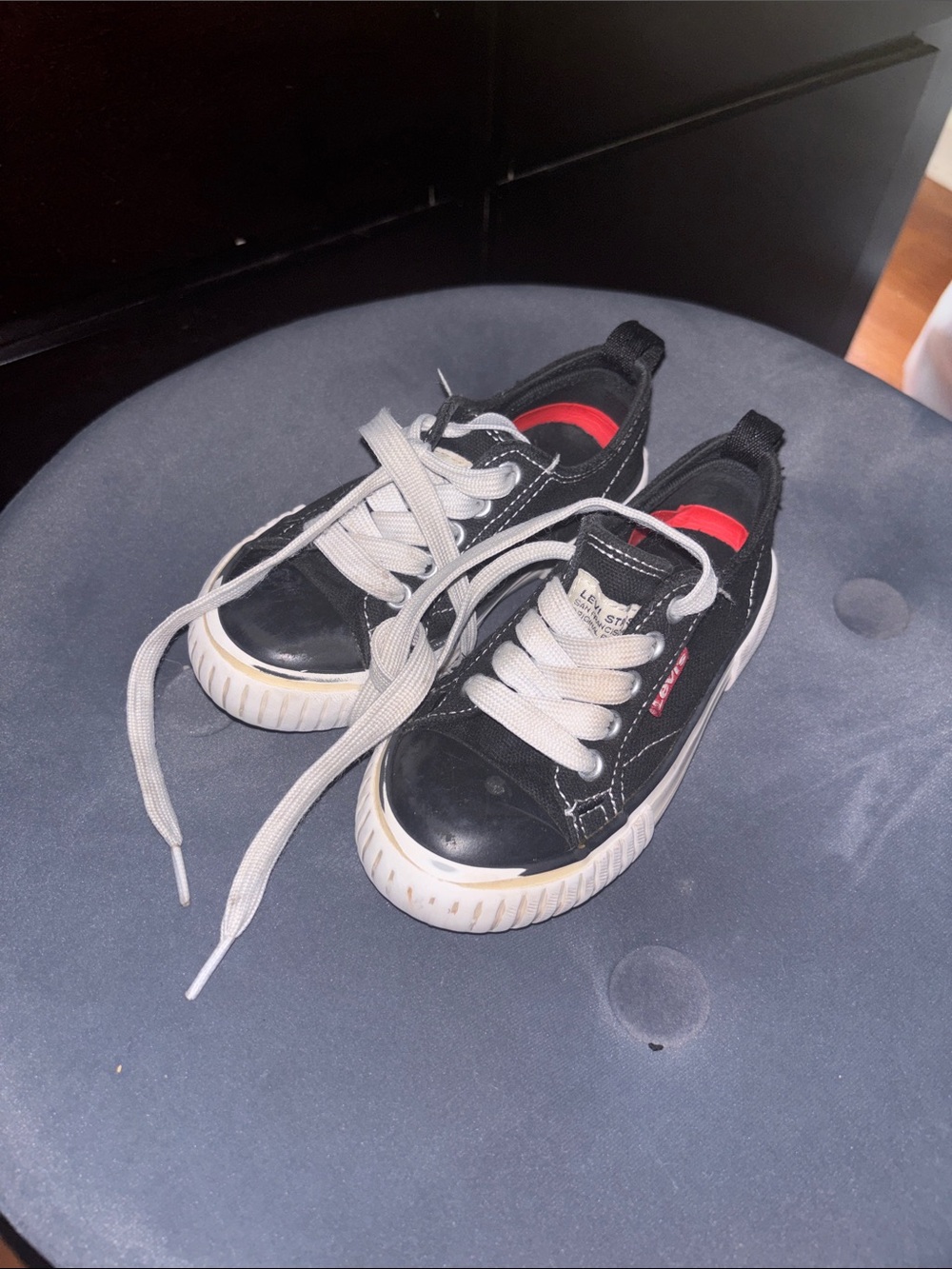 Levi's Kids Black and White Low-Top Canvas Sneakers
